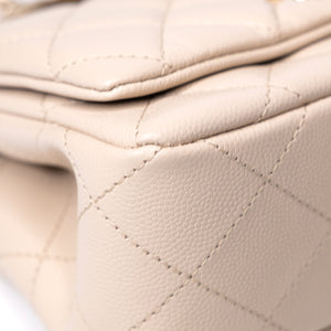 CHANEL 25S MINI COCO CRUSH HANDLE BAG CAVIAR BEIGE LGHW(MICROCHIP)