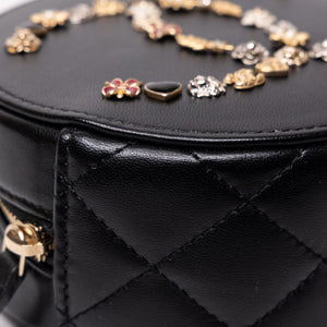 CHANEL CC ROUND CLUTCH LAMBSKIN LEATHER GHW