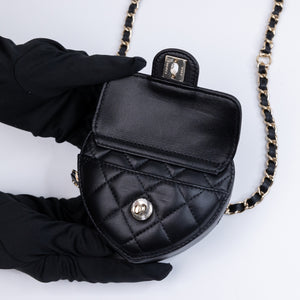 CHANEL 22S HEART BELT BAG LAMBSKIN LEATHER BLACK LGHW