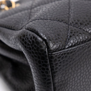 CHANEL 24K BLACK QUILTED MINI BOWLING BAG CAVIAR LEATHER GHW