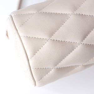 SAINT LAURENT SADE TUBE SHOULDER BAG MINI WHITE GHW