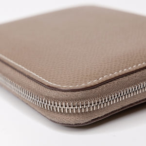 HERMES SILK IN COMPACT WALLET EPSOM ETOUPE GHW STAMP Y