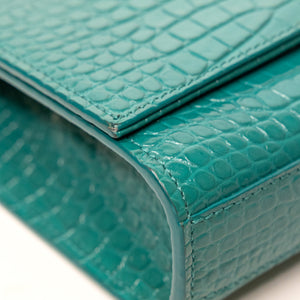 SAINT LAURENT SMALL KATE BAG WITH TASSEL CROC-EMBOSSED LEATHER SHW