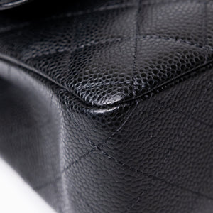 CHANEL CLASSIC FLAP MEDIUM BLACK CAVIAR LEATHER SHW
