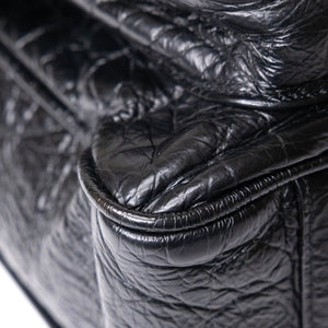 SAINT LAURENT MEDIUM NIKI BAG CROCODILE-EMBOSSED BLACK CALFSKIN BLACK HARDWARE