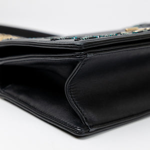 CHRISTIAN DIOR SMALL DIORAMA BLACK CALFSKIN BAG LGHW