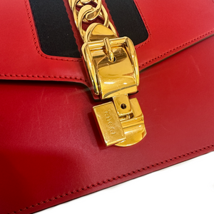 GUCCI SMALL SYLVIA BAG RED GHW