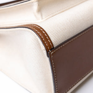 BURBERRY WORLD OF THE POCKET MEDIUM CANVAS WITH LEATHER GHW