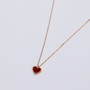 VAN CLEEF & ARPLELS SWEET ALHAMBRA HEART PENDANT ROSE GOLD