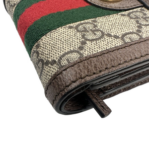 GUCCI OPHIDIA CARD CASE WALLET IN GG SUPREME