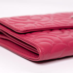 CHANEL CAMELLIA PINK LARGE FLAP WALLET