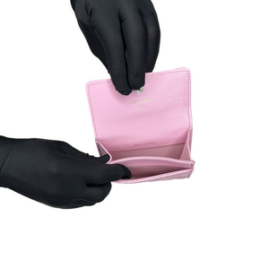 CHANEL CF CARD HOLDER PINK LAMBSKIN