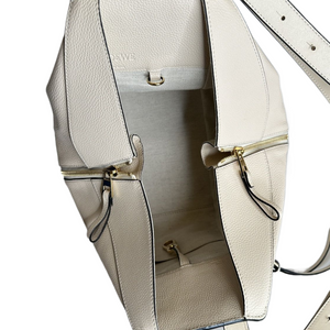 LOEWE SMALL HOMMOCK BAG IN CLASSIC CALFSKIN SOFT WHITE