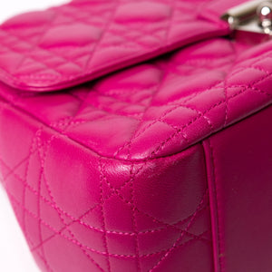 CHRISTIAN DIOR MISS DIOR SHOULDER BAG LAMBSKIN HOT PINK