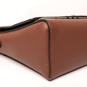 BURBERRY NOTE CROSS-BODY BAG CALFSKIN / CANVAS GHW