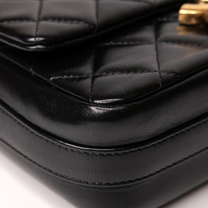 CHANEL GIANT CC LOGO FLAP BAG LAMBSKIN BLACK GHW