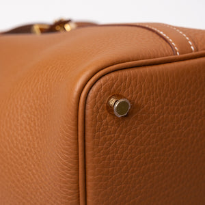 HERMES PICOTIN 18 LOCK BAG CLEMENCE GOLD GHW STAMP K