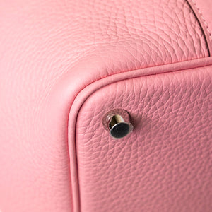 HERMES PICOTIN 18 LOCK BAG CLEMENCE 3Q ROSE SAKURA STAMP W SHW