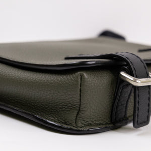 LOEWE MILITARY MESSENGER BAG CALFSKIN LEATHER KHAKI GREEN SHW