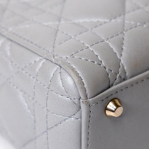 CHRISTIAN DIOR MINI LADY DIOR OPALINE GREY GHW