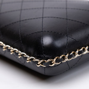 CHANEL VERTICAL PHONE CASE BLACK LAMBSKIN GHW