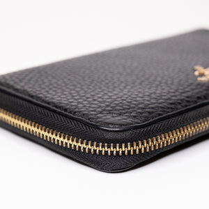 PRADA ZIP AROUND WALLET IN BLACK GHW