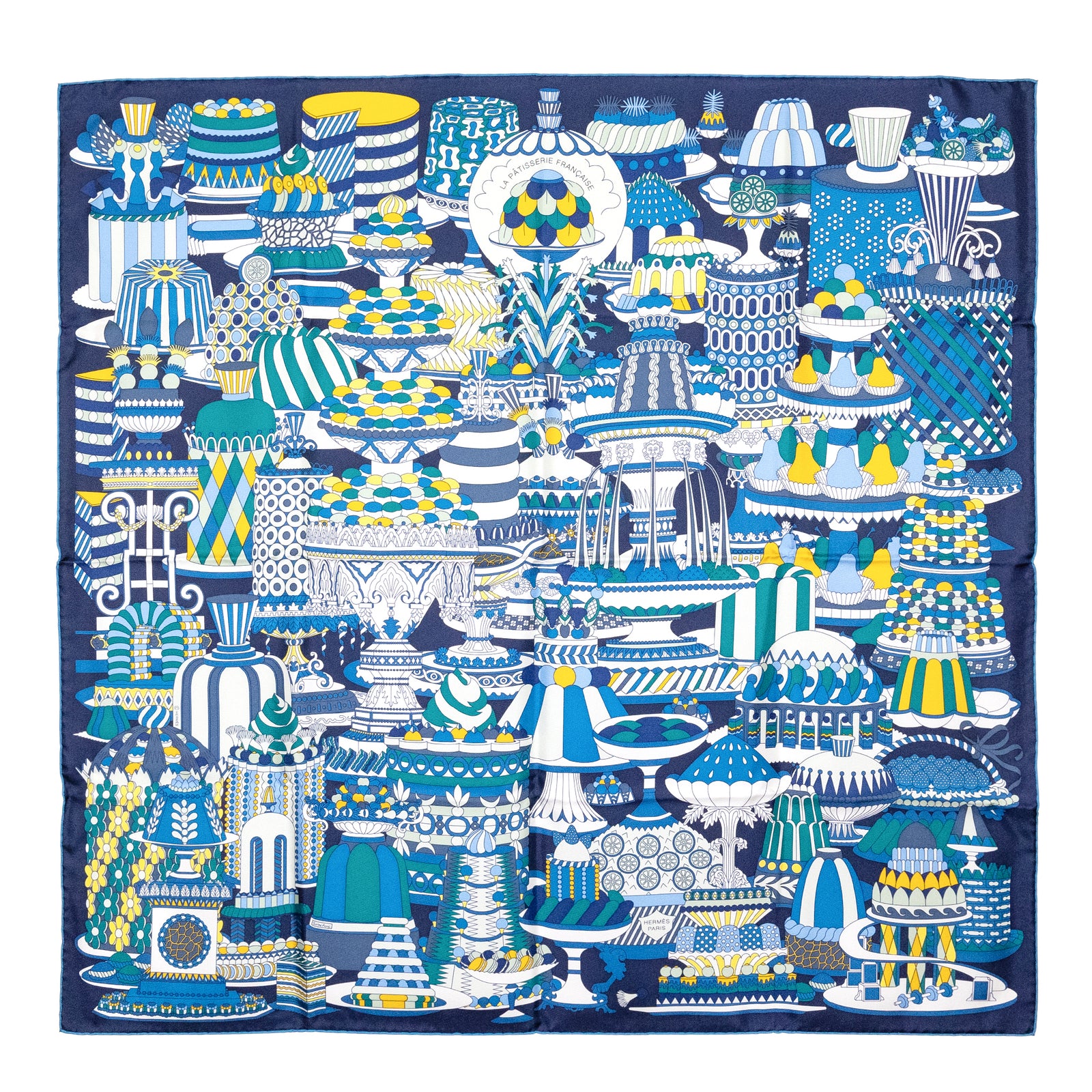HERMES LA PATISSERIE FRANCAISE SILK SCARF 90CM