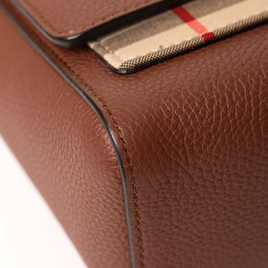 BURBERRY NOTE CROSS-BODY BAG CALFSKIN / CANVAS GHW