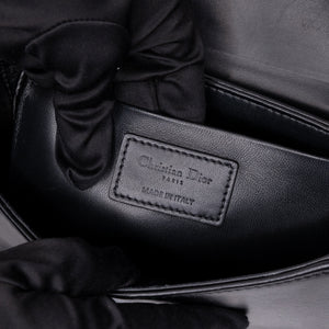 CHRISTIAN DIOR 30 MONTAIGNE CHAIN TOP HANDLE BAG LAMBSKIN LEATHER DARK SILVER HARDWARE