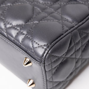 CHRISTIAN DIOR MY ABC DIOR SMALL LADY DIOR LAMBSKIN GREY GHW