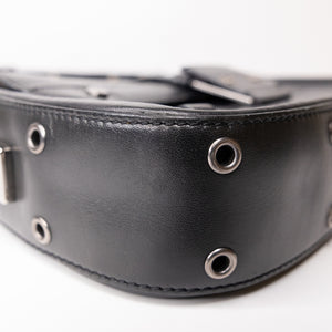 CHRISTIAN DIOR VINTAGE PUNK SHOULDER BAG BLACK SHW