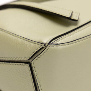 LOEWE MINI PUZZLE PEARL GREEN CALFSKIN SHW