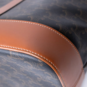 CELINE MEDIUM BUCKET IN TRIOMPHE CANVAS AND CALF SKIN BAG