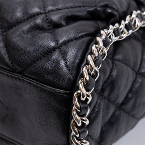 CHANEL CHAIN AROUND HOBO BAG BLACK LAMBSKIN SHW