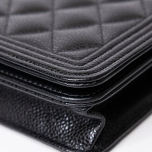 CHANEL BOY WALLET ON CHAIN CAVIAR BLACK GHW