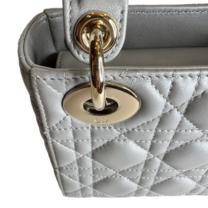 DIOR MINI LADY DIOR OPALINE GREY SHW