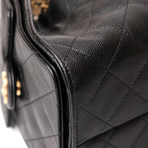 CHANEL SMALL 25 HANDBAG GRAINED CALFSKIN BLACK GHW (MICROCHIP)