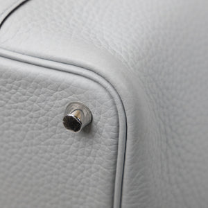 HERMES PICOTIN 18 LOCK BAG CLEMENCE BLUE PALE STAMP W