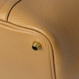 HERMES PICOTIN 18 LOCK BAG BAG CLEMENCE BISCUIT GHW STAMP K