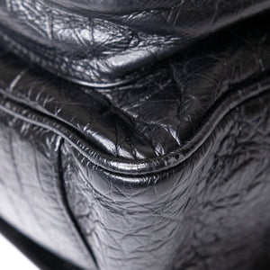 SAINT LAURENT MEDIUM NIKI BAG CROCODILE-EMBOSSED BLACK CALFSKIN BLACK HARDWARE