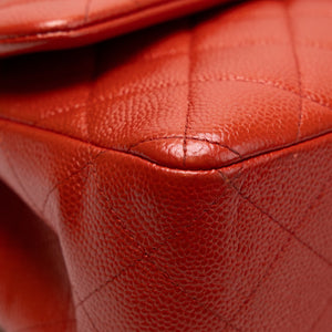 CHANEL JUMBO CLASSIC DOUBLE FLAP RED CAVIAR LEATHER GHW
