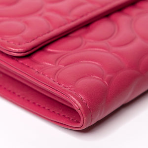 CHANEL CAMELLIA PINK LARGE FLAP WALLET