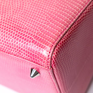 CHRISTIAN DIOR MEDIUM LADY DIOR LIZARD PINK CRYSTAL SHW