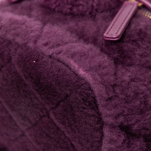 CHANEL TOP HANDLE SMALL VANITY CASE SHEARLING PURPLE GHW (MICROCHIP)