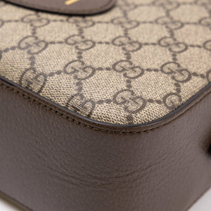 GUCCI GG SUPREME CAMERA BAG BROWN MULTICOLOURED CANVAS /LEATHER GHW