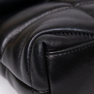 SAINT LAURENT PUFFER BAG TOY BLACK NAPPA LEATHER GHW