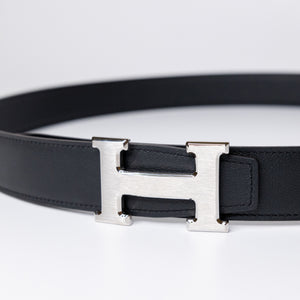 HERMES SIZE 100 H BELT BUCKEL REVERSIBLE BELT BLACK
