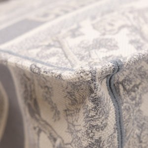 CHRISTIAN DIOR MEDIUM DIOR BOOK TOTE GREY TOILE DE JOUY EMBROIDERY