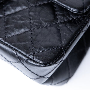 CHANEL MINI 2.55 REISSUE AGED CALFSKIN BLACK GHW