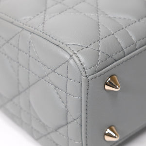 CHRISTIAN DIOR MY ABC DIOR SMALL LADY DIOR LAMBSKIN GRAY STONE GHW
